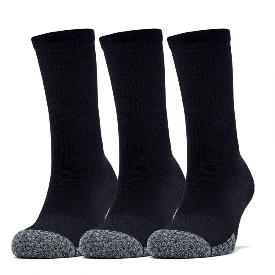 Under Armour Adult Heatgear Crew Golf Socks  - Black/Steel 3-Pack