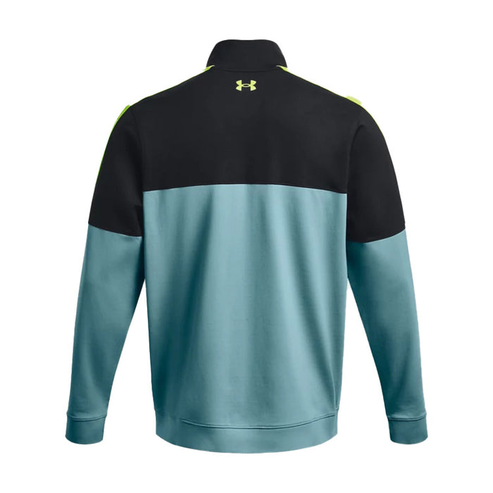 Under Armour Storm Midlayer Half-Zip Golf Pullover - Light Blue/Lime