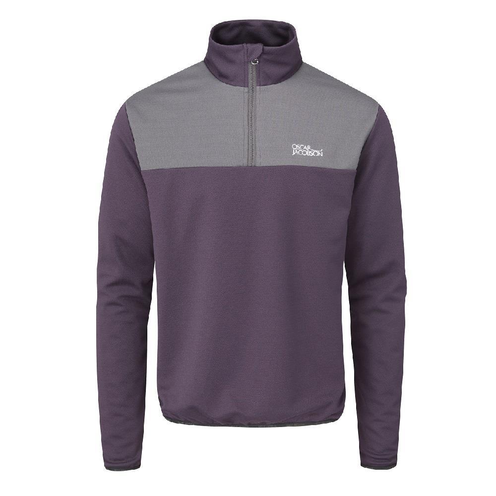 Oscar Jacobson Wainwright Golf Sweater - Purple/Grey