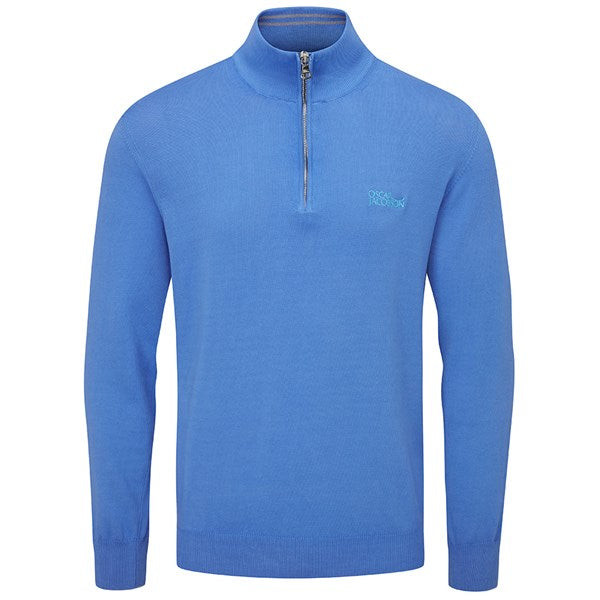 Oscar Jacobson Waldorf Tour Knit Golf Sweater - Blue