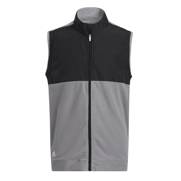 adidas Youth Primegreen Fleece Golf Vest - Black