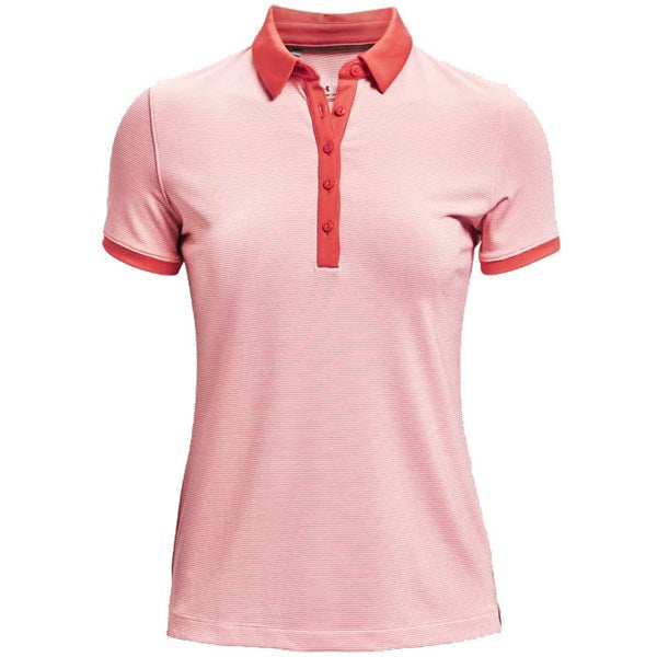 Under Armour 2021 Ladies Zinger Novelty Golf Polo Shirt - Beta Tint/Venom Red/Grey